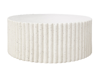 Table basse ronde côtelée en paillettes blanches rehaussez votre décoration intérieure avec cette pièce élégante et luxueuse
