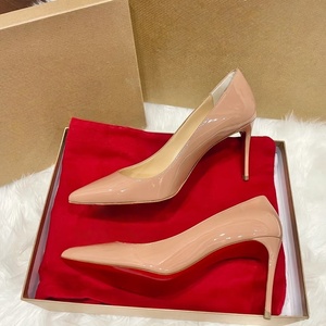 High Quality Luxury Designer T-Strap Pumps <b>Red</b> Bottom Black <b>Women</b> Pointed Toe Stiletto Diamond Detail Dress <b>Shoes</b> Platforms - Product Image 4