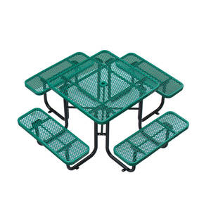 Mesas y sillas para restaurante al aire libre, recubierta de plástico para patio de metal mesa de comedor, venta al por mayor, picnic - Product Image 1