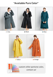 דפוס מותאם אישית פרח נמר 210t פוליאסטר גוף מלא עמיד למים גברים של נשים מעיל גשם עם חבילת כיסים גדולה - Product Image 3