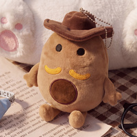 Porte-clés en peluche pomme de terre personnalisé et amusant, style western, pour décoration de sac, cadeau tendance, vente en gros de peluches