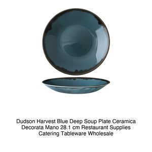 Plato Hondo Azul Dudden Harvest, Decorado a Mano, Cerámica, 28.1 cm, Suministros para Restaurantes, Vajilla para Catering, Venta al Por Mayor - Product Image 2