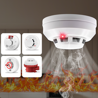 Détecteur d'alarme combiné fumée et température, connecté à une boîte de commande de ventilateur 220V, pour l'évacuation des fumées d'incendie dans les sous-sols et entrepôts