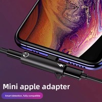 Kompatibel untuk Apple 2-in-1 adaptor Audio 3.5mm Headphone mendengarkan kabel kontrol untuk iPhone adaptor kondisi baru DC