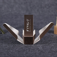 Emballage cosmétique de parfum en diamant pliable avec impression de LOGO personnalisé bon marché boîte en papier à fenêtre transparente en carton or argent