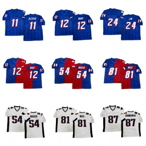 Maillot <span class=keywords><strong>de</strong></span> rugby vintage pour homme, style cousu, Bledsoe <span class=keywords><strong>Tom</strong></span> Brady Ty Law Curtis Martin Rodney Harrison Tedy Bruschi S-3XL, livraison rapide - Product Image 1