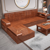 Juego de Sofás de Madera Maciza Escandinava, Muebles Modernos Minimalistas para Sala de Estar de Apartamentos Pequeños, Juego de Sofás de Madera Nórdica Europea para el Hogar