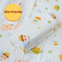 Juego de Toalla y Manta de Baño de Cuatro Capas de Gasa de Bambú y Algodón para Bebés Recién Nacidos