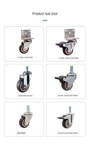 1,5/2 Zoll L-förmige stumme TPR-Rollen Edelstahl-<span class=keywords><strong>Mini</strong></span> räder für Wagen möbel Silent Casters - Product Image 2