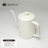 Carafe à café à bec de cygne en acier inoxydable 350 ml, design moderne BOSCO, écologique et faite à la main