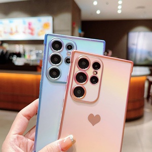 Electroplate Venta caliente amor corazón lado patrón de alta calidad <span class=keywords><strong>a</strong></span> prueba de golpes funda de teléfono móvil para <span class=keywords><strong>Samsung</strong></span> <span class=keywords><strong>Galaxy</strong></span> S25 S24 23 22 Ultra - Product Image 3