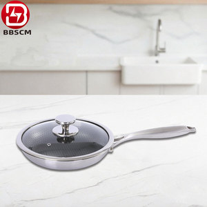 Juego de Utensilios de Cocina de Titanio Puro de 4 Piezas, Antiadherente, Tecnología Sin Recubrimiento, Acero Inoxidable de Triple Capa, Apto para Horno e Inducción, Sartén - Product Image 1