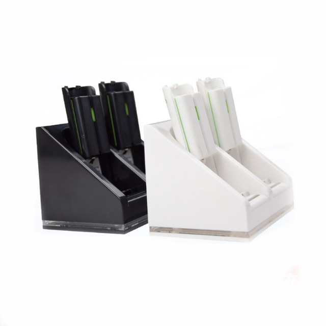 Rechargeable Batteries Charging Dock Stand Kit for Nintendo Wii Dual Remote 2xBattery Charging Station