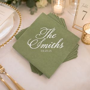 Serviettes de table personnalisées avec votre propre logo imprimé sur mesure pour mariage - Product Image 5
