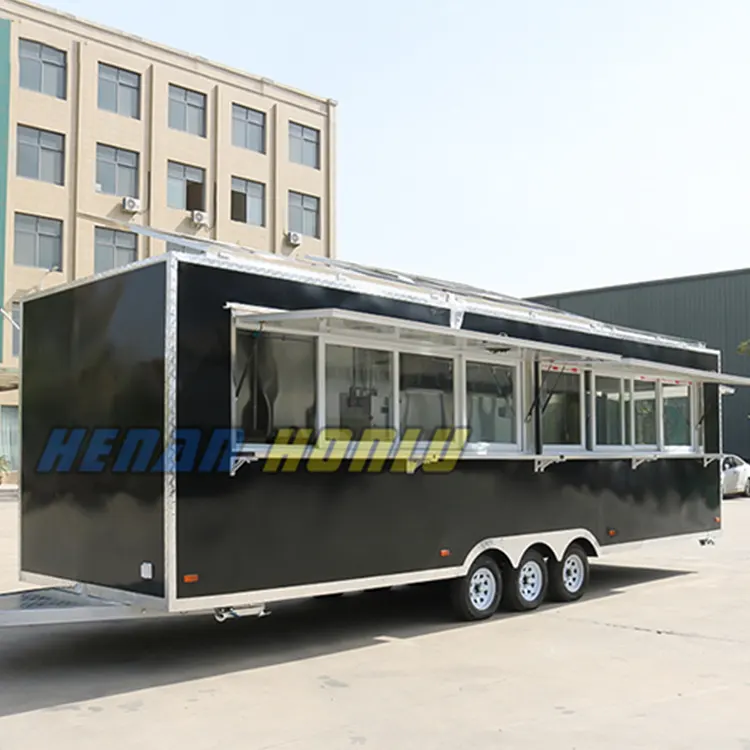 HONLU खाद्य ट्रक मोबाइल पूरी तरह से उपकरण खाद्य ट्रेलर खाद्य गाड़ी बड़ा अंतरिक्ष BBQ कॉफी ट्रक बिक्री के लिए