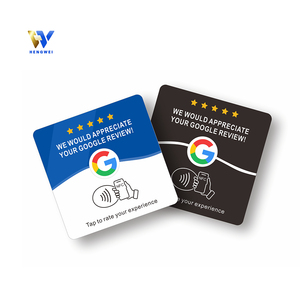 Carte de commentaires Google personnalisable avec code QR NFC 213 215, carte adhésive noire mate avec support adhésif - Product Image 1