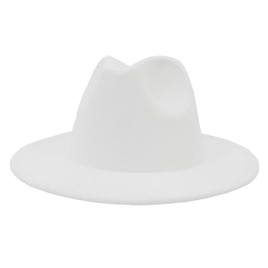 Toptan Vintage klasik büyük ağız sahte yün fötr şapka erkekler kadın Panama şapka - Product Image 2