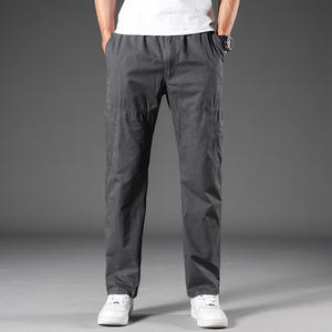 กางเกงขายดี PMT-35 กางเกงผู้ชายออกแบบเองได้ เอวกลาง ผ้าฝ้าย หลายกระเป๋า ทรงหลวม สบายๆ ทรงตรง ไซส์ใหญ่ เอวยางยืด - Product Image 6