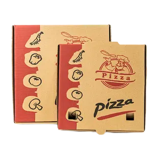 Factory Wholesale Custom Square Kraft Corrugated Cheap Price Carton Pizza Boxes Design