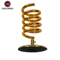 Support de sèche-cheveux en spirale en acrylique doré pour bureau |   Support de sèche-cheveux de style salon à fixer sur le bureau |   Modèle HQ-A178