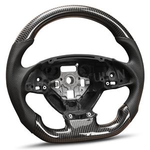 Volante ULON para C-hevy Corvette C7 2014-2019 Nappa cuero perforado en forma de D volante de fibra de carbono de fondo plano - Product Image 1