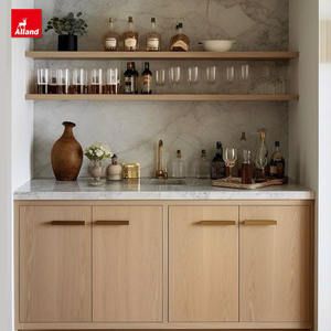 Comptoir de cuisine modulaire de luxe Alland, bar humide, meubles sur mesure pour toute la maison, contreplaqué, verre, armoire de cuisine, salle à manger, villa - Product Image 1