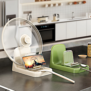 Pot Lid Rack With Tray Round Magnetic Lid Holder For Kitchen Countertop Storage - Product Image 4