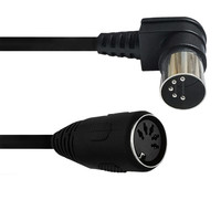Câble MIDI DIN 5 broches mâle-femelle à 90 degrés, câble d'extension audio MIDI 5 broches DIN, adaptateur de câble DIN-5 broches M/F 0,5 m/1 m/1,5 m