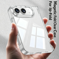 Étui de téléphone pliable transparent pour iPhone Duo 18 Fold avec béquille, coque de protection antichoc en PC pour téléphone portable