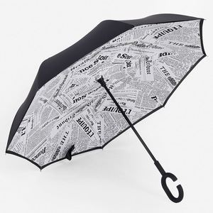 ร่มกันฝนแบบติดรถยนต์ รุ่น C-Type Standing Plus Anti-Storm ด้ามยาว สำหรับธุรกิจ แบบสองชั้น พับกลับได้ - Product Image 2
