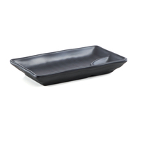 Assiette rectangulaire noire en mélamine écologique de style japonais moderne, 7,5 pouces, vaisselle de restaurant commerciale pour hôtels