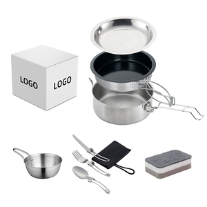 Juego de Utensilios de Cocina Ultraligeros para Acampar, <span class=keywords><strong>Accesorios</strong></span> de <span class=keywords><strong>Campamento</strong></span>, Juego de Ollas y Sartenes - Product Image 1