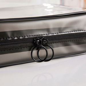 Sac de toilette transparent imperméable en PVC, logo personnalisé, trousse de maquillage transparente, sac de rangement cosmétique en PVC lavable, ensemble de 3 pièces - Product Image 6