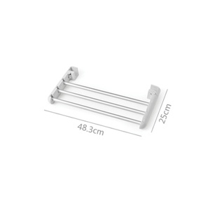 New Adhesive Aluminum Bathroom Double Hand Towel Bar Towel Rack Towel <b>Rod</b> <b>Holder</b> with Hook - Product Image 3