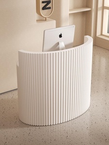Mostrador de Caja Curvo Pequeño, de Diseño Moderno, Minimalista y de Lujo, en MDF, para Salón de Belleza, <span class=keywords><strong>Tienda</strong></span> de Ropa, Bar, <span class=keywords><strong>Tienda</strong></span> de Moda - Product Image 6