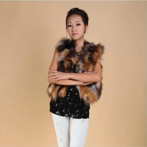 Nuovo Gilet Corto da Donna in Vera Pelliccia di Volpe, <span class=keywords><strong>Abbigliamento</strong></span> Caldo per Primavera/Estate/Autunno/Inverno - Product Image 1
