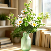 Bunga Daisy Buatan, Bunga Mums Palsu Sutra Putih untuk Luar Ruangan Terlihat Seperti Asli Tahan UV Tanaman Bunga Palsu