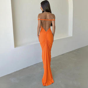 Vestido de banquete ajustado sin espalda Sexy para mujer, Vestido largo de playa con cuello Halter, nuevo vestido informal de verano sin mangas, vestido de yate hueco - Product Image 6