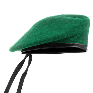 Cappello di berretto di lana personalizzato a buon mercato all'ingrosso della cina alla moda in pelle avvolgente berretto verde - Product Image 2