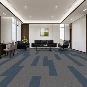 Dalles de moquette tuftées en polypropylène à poils ras, antidérapantes, à dos en caoutchouc, pour usage commercial et bureaux, motif géométrique moderne - Product Image 1