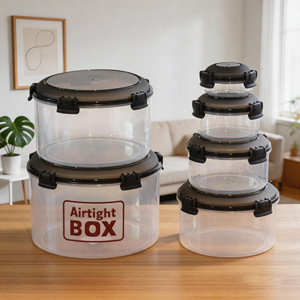 Airtight Box Multi Size Square Food Storage <b>Containers</b> <b>With</b> Clip On <b>Lids</b> For Kitchen Use - Product Image 3