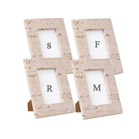 Cadre rectangulaire en marbre naturel au design moderne pour cadres photo de table, décoration intérieure et anniversaire