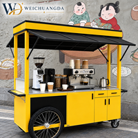 Chariot de vente mobile pliable en métal pour la restauration de rue, idéal pour les barbecues, les petits-déjeuners et les promotions de marché nocturne