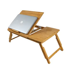 WDF क्लासिक शैली लैपटॉप की मेज आधार पैरा लैपटॉप स्टैंड धारक बांस बिस्तर Foldable बांस तकिया लकड़ी WDF1202-2 के लिए लैपटॉप की मेज