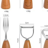 Ensemble de 12 mini-ustensiles de cuisine avec manche en bois, outils de cuisson en acier inoxydable pour une meilleure préhension, accessoires de pâtisserie, Chine