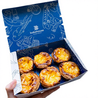 Boîte en papier d'emballage pour tartelettes aux œufs jetables avec logo personnalisé, boîte à dessert pour crème pâtissière, boîte à pâtisserie