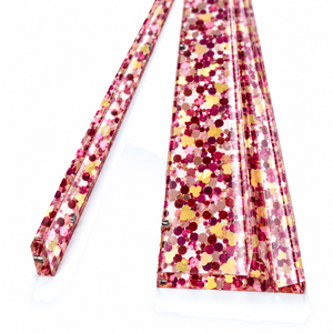 Juego de Mahjong con Confeti Rosa Limonada y Empujador de 20 Pulgadas de Acrílico Transparente para Boutiques y Personalización de Marca - Product Image 4