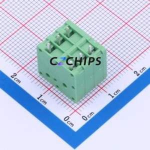 JL271R-35003G01 Spring Terminal Block Bent Lead Through Hole,P=3.5mm Connector 1x3P 3.5mm Green Right Angle Insert - Product Image 2