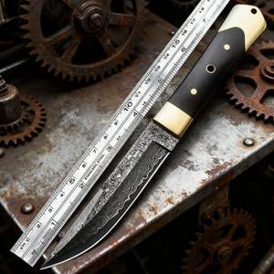 Couteau de survie pour le camping en plein air avec lame longue et droite sans manche Fabriqué en Chine - Acier Damas - Product Image 2