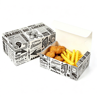 Boîte à repas en papier kraft biodégradable personnalisée, recyclable, impression mate, laminage, boîte à poulet frit avec logo